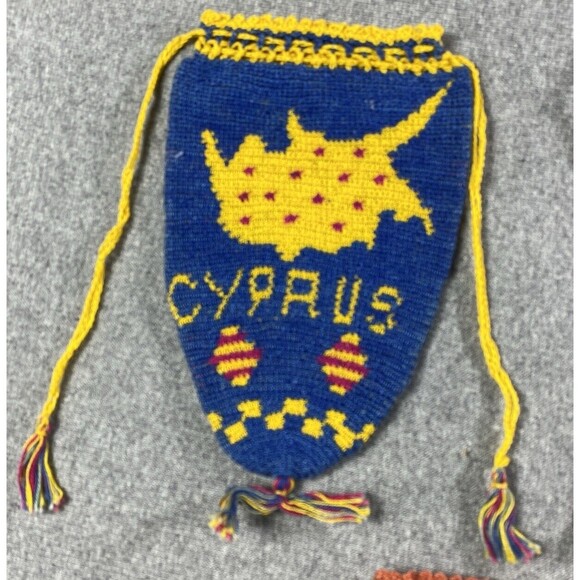 Antique Hand Made Crochet Multicolor Tassel Cyprus Miser Purse (SET OF 3) - Picture 3 of 4